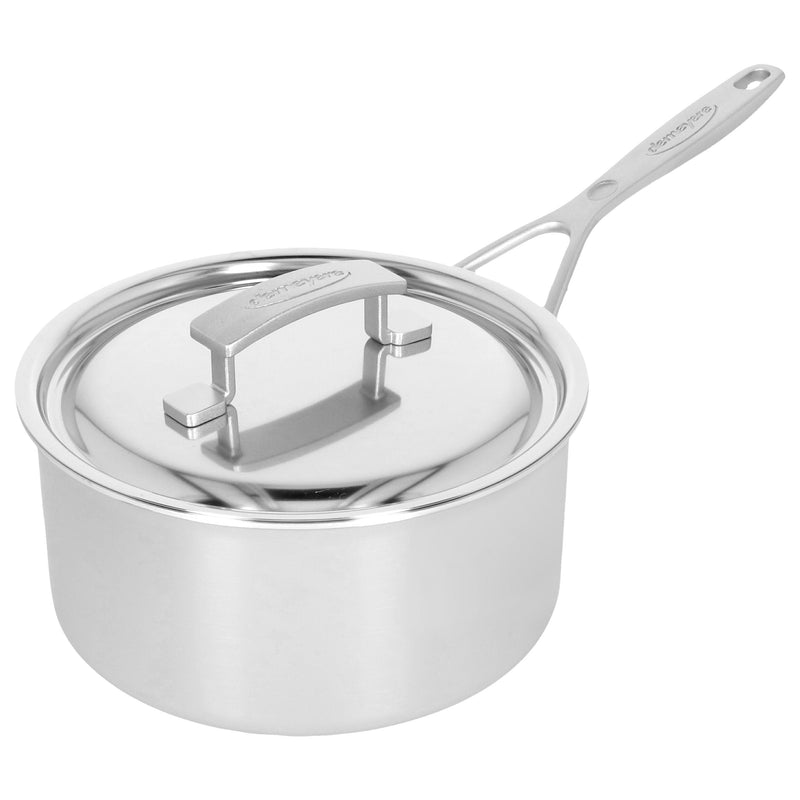 DEMEYERE Industry 5 3 L 18/10 Stainless Steel Round Sauce Pan With Lid, Silver