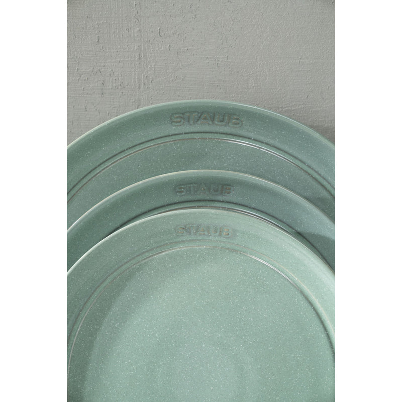STAUB Dining Line 15 Cm Ceramic Round Plate Flat, Sage
