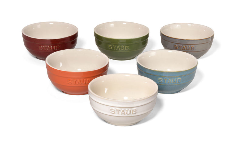 STAUB Ceramique 6 Piece Ceramic Bowl Set, Mixed Colours