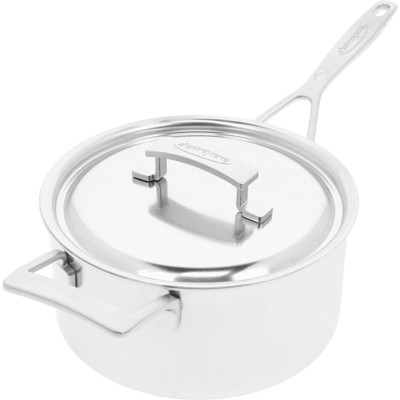 Demeyere Industry 5 4L 18/10 Stainless Steel Round Sauce Pan with Lid, Silver