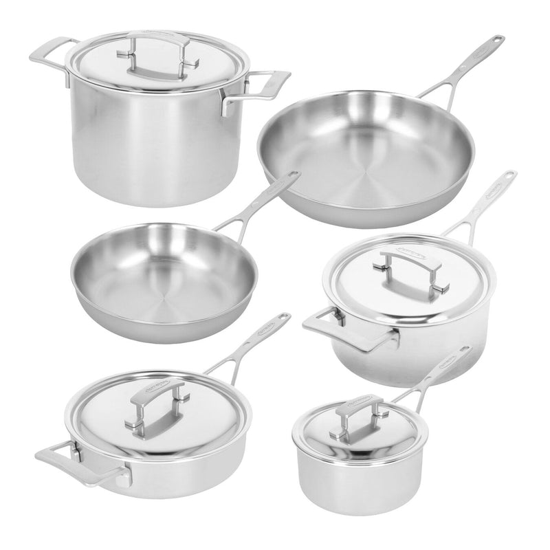 Demeyere Industry 5 10 Piece 18/10 Stainless Steel Cookware Set