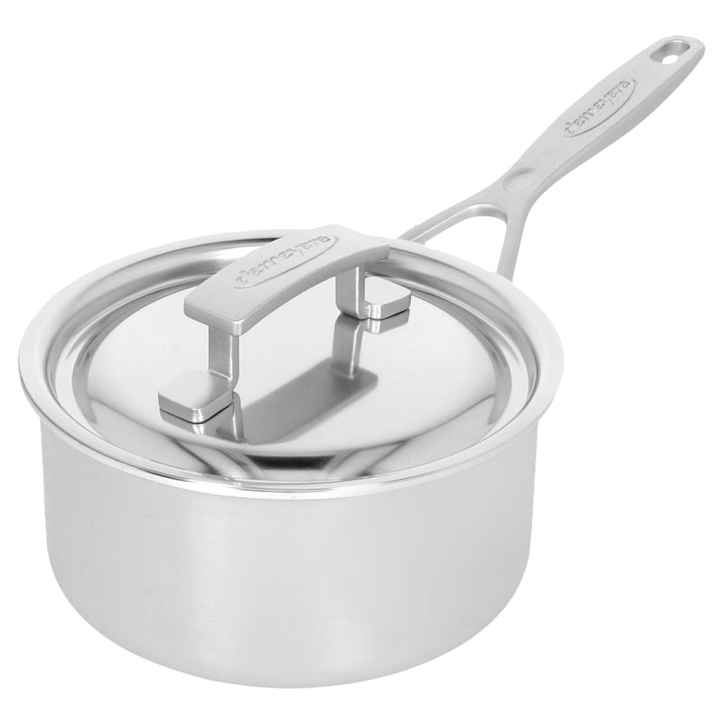 DEMEYERE Industry 5 1.5 L 18/10 Stainless Steel Round Sauce Pan With Lid, Silver