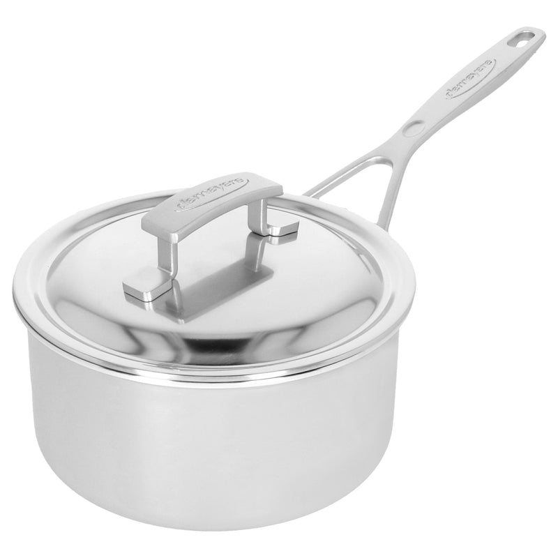 DEMEYERE Industry 5 2.2 L 18/10 Stainless Steel Round Sauce Pan With Lid, Silver