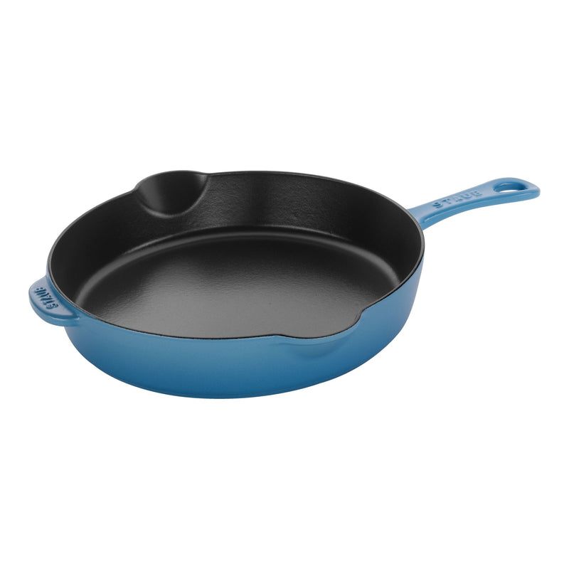 STAUB Pans 28 Cm/11 Inch Cast Iron Frying Pan, Ice-Blue (Visual Imperfections - B STOCK)