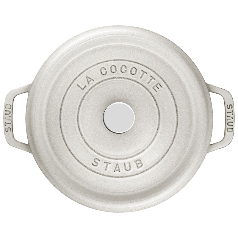 STAUB La Cocotte 3.8 L Cast Iron Round Cocotte, White Truffle