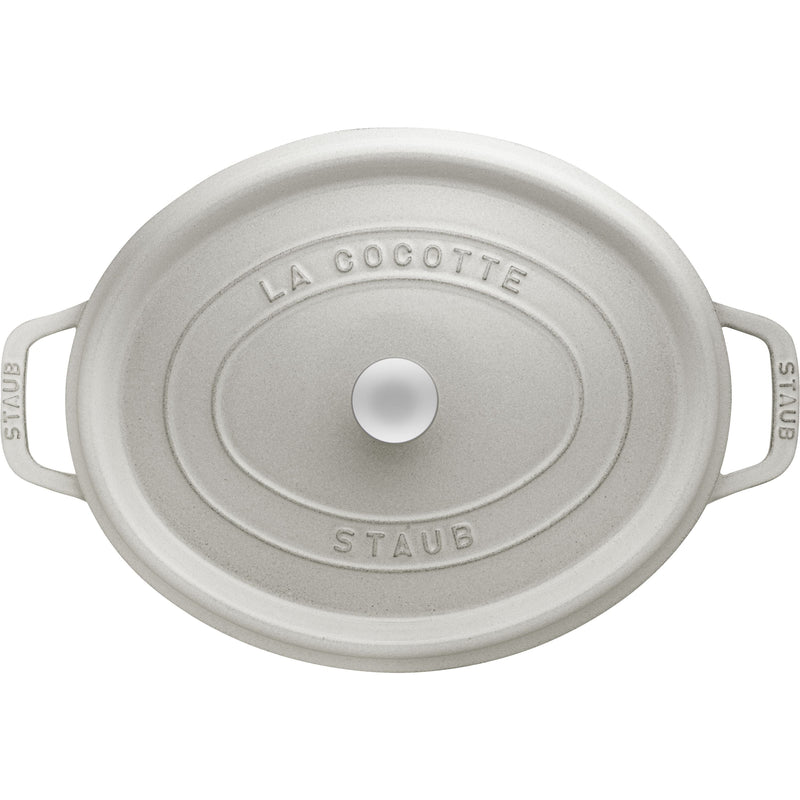 STAUB La Cocotte 5.5 L Cast Iron Oval Cocotte, White Truffle