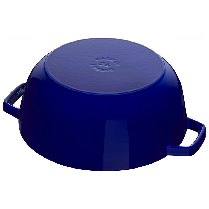 STAUB La Cocotte 4.8 L Cast Iron Round French Oven With Lily Lid, Dark-Blue