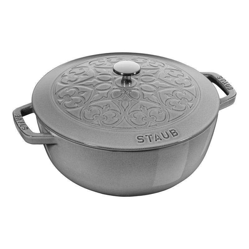 STAUB La Cocotte 4.8 L Cast Iron Round French Oven With Lily Lid, Graphite-Grey