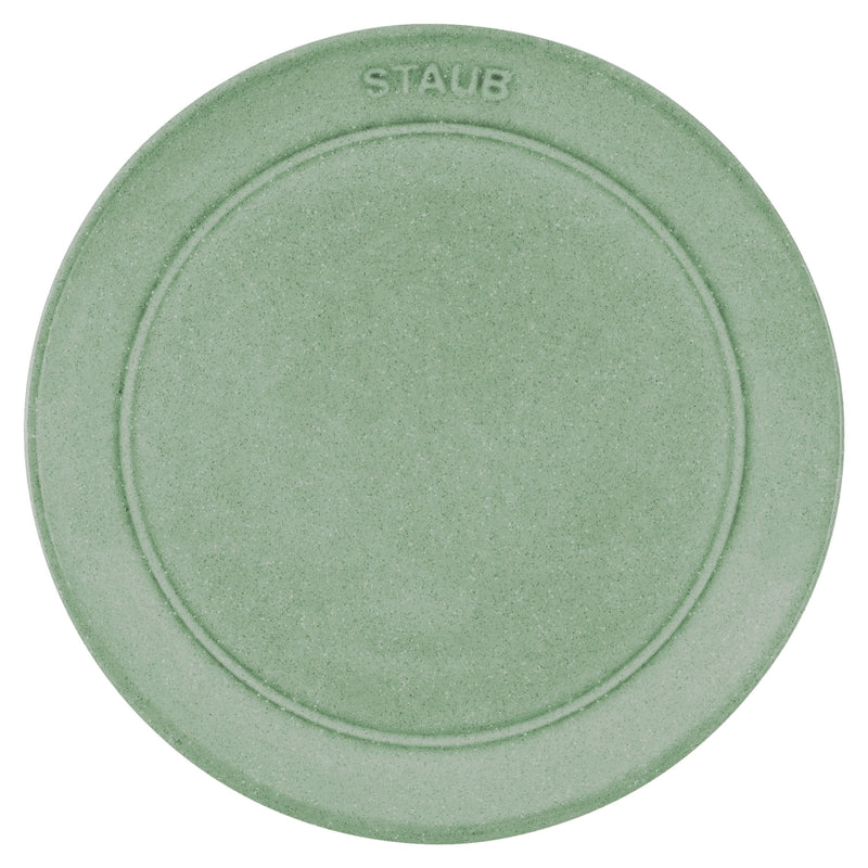 STAUB Dining Line 15 Cm Ceramic Round Plate Flat, Sage