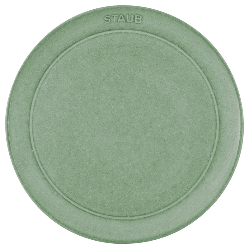 STAUB Dining Line 20 Cm Ceramic Round Plate Flat, Sage