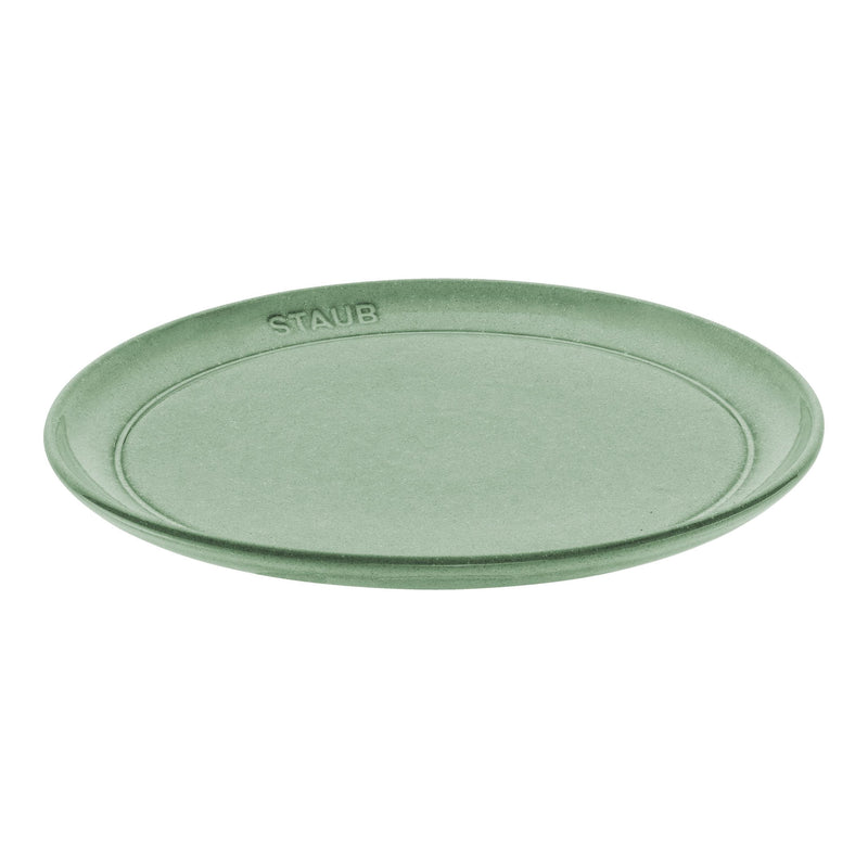 STAUB Dining Line 22 Cm Ceramic Round Plate Flat, Sage