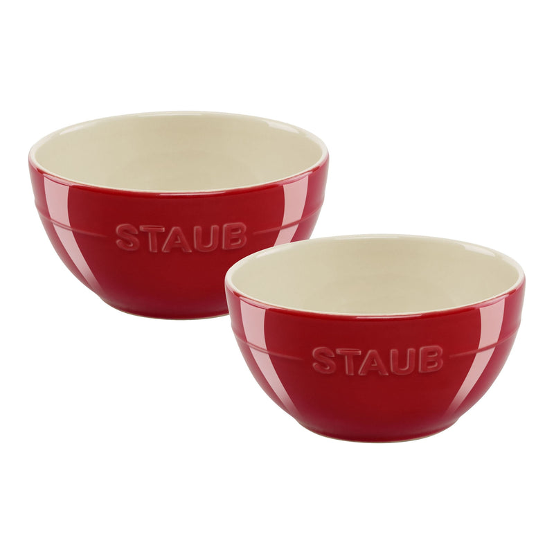 Staub Ceramique 2 Piece Ceramic Bowl Set, Cherry