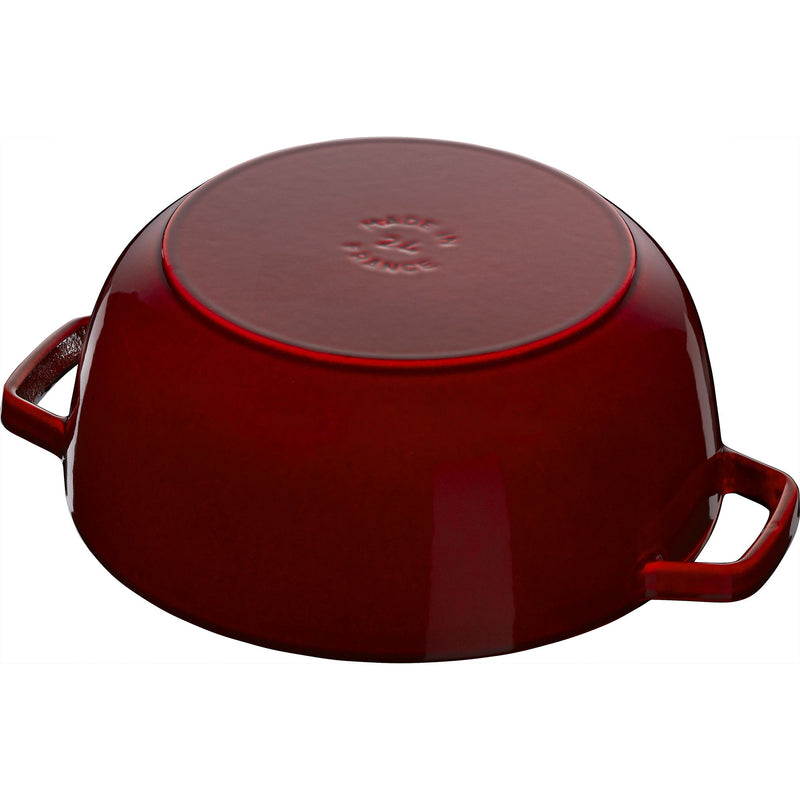 STAUB La Cocotte3.6 L Cast Iron Round French Oven, Lily Decal, Grenadine-Red