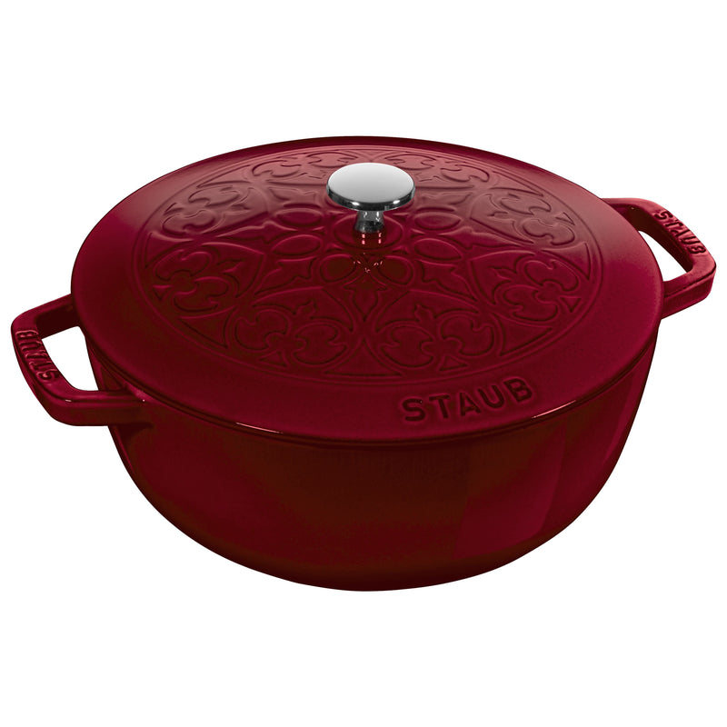 STAUB Cast Iron Essential French Oven With Lily Lid and Trivet 2 Piece, Cast Iron