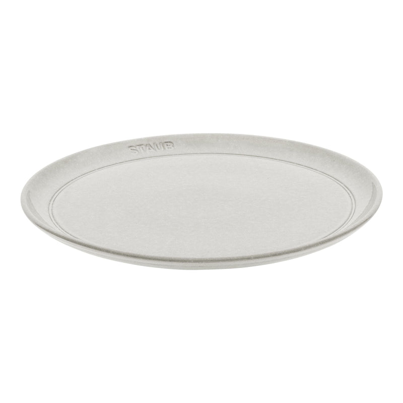 STAUB Dining Line 26 Cm Ceramic Round Plate Flat, White Truffle