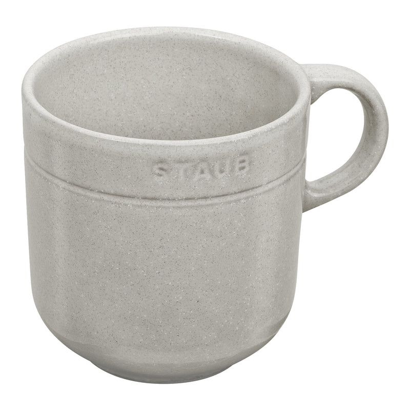 STAUB Dining Line Ceramic Round Mug, White Truffle