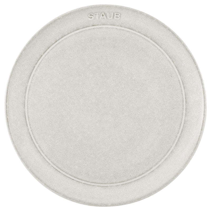 STAUB Dining Line 20 Cm Ceramic Round Plate Flat, White Truffle
