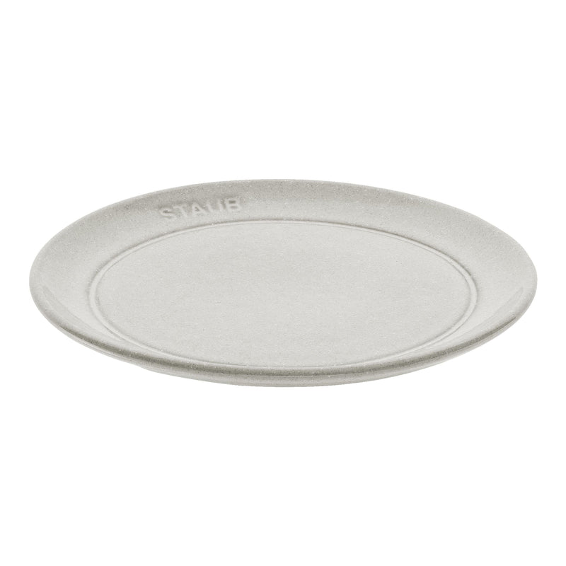STAUB Dining Line 15 Cm Ceramic Round Plate Flat, White Truffle