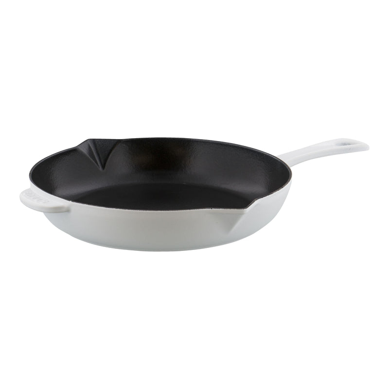STAUB Pans 26 Cm/10 Inch Cast Iron Frying Pan, Pure-White (Visual Imperfections - B STOCK)