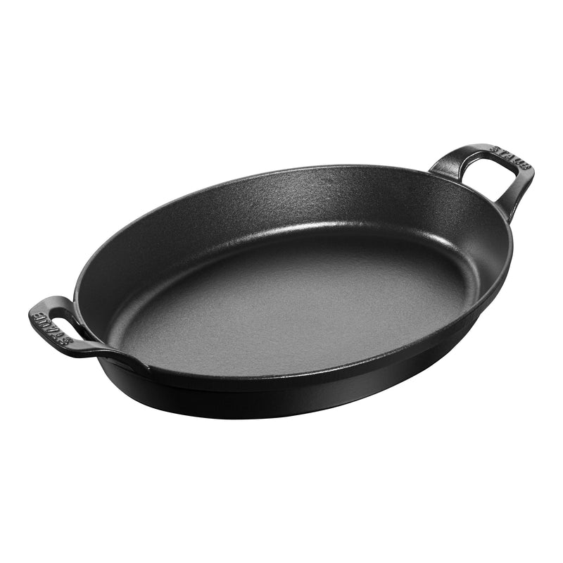 STAUB Specialities Cast Iron Oval Oven Dish, Black (Visual Imperfections - B STOCK)