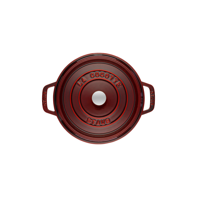 STAUB La Cocotte 6.75 L Cast Iron Round Cocotte, Grenadine-Red (Visual Imperfections - B STOCK)