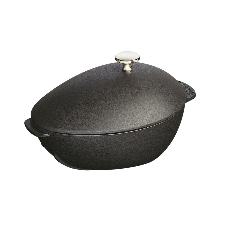 STAUB Specialities 2 L Cast Iron Oval Mussel Pot, Black