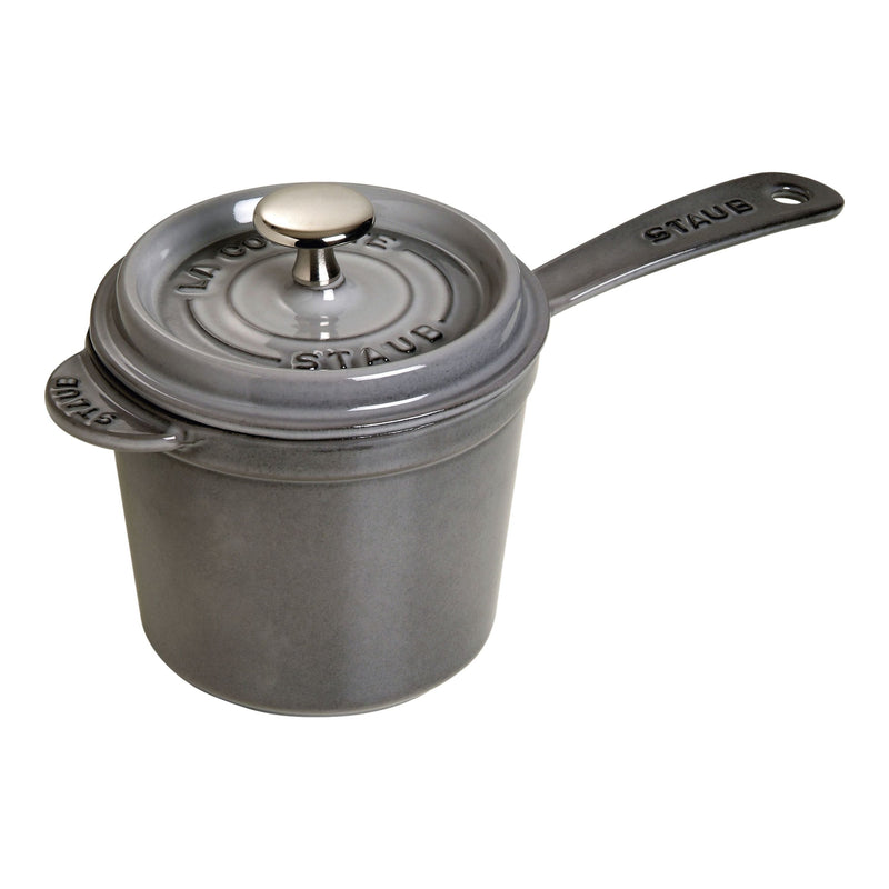 STAUB Specialities 1.25 L Cast Iron Round Sauce Pan, Graphite-Grey