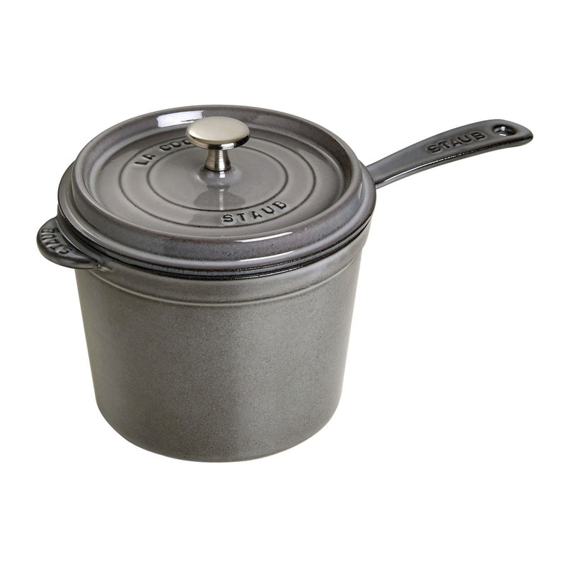 STAUB Specialities 2.8 L Cast Iron Round Sauce Pan, Graphite-Grey