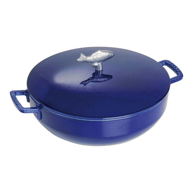 STAUB Specialities 4.75 L Cast Iron Round Bouillabaisse Pot, Dark-Blue