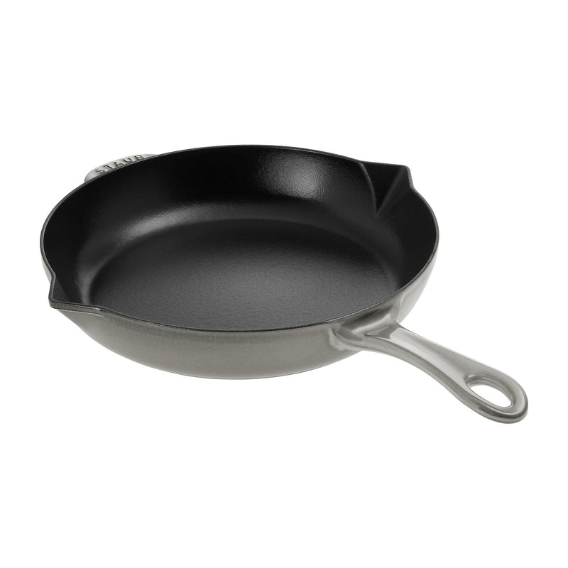 STAUB Pans 26 Cm / 10 Inch Cast Iron Frying Pan With Pouring Spout, Graphite-Grey