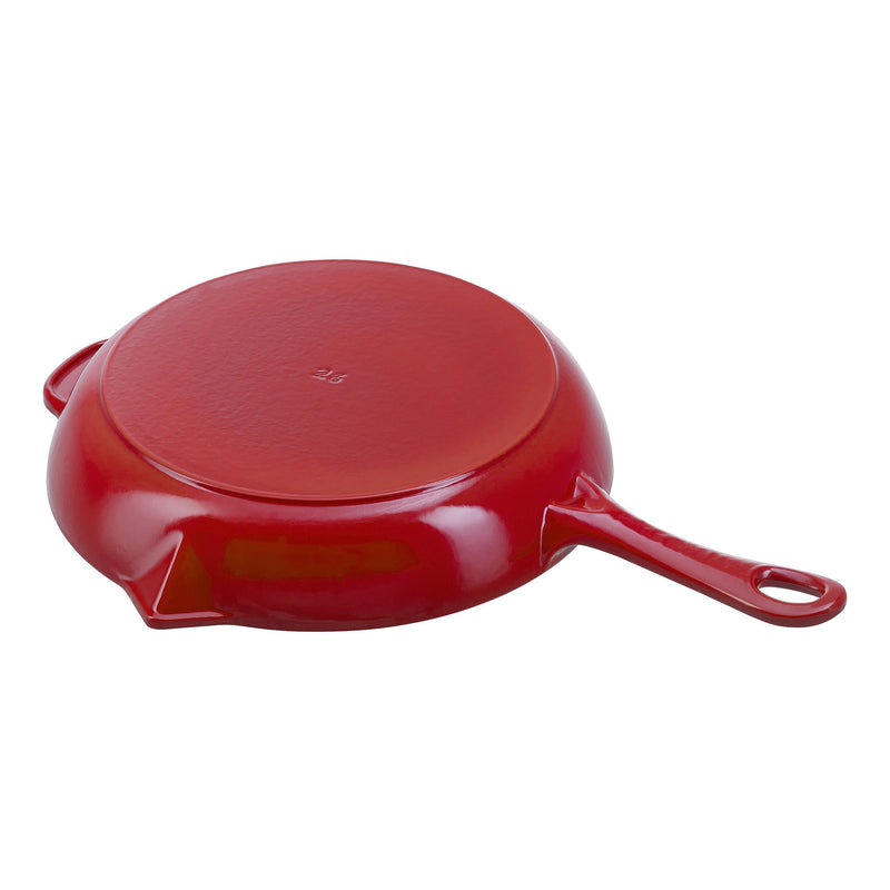 STAUB Pans 26 Cm / 10 Inch Cast Iron Frying Pan With Pouring Spout, Cherry
