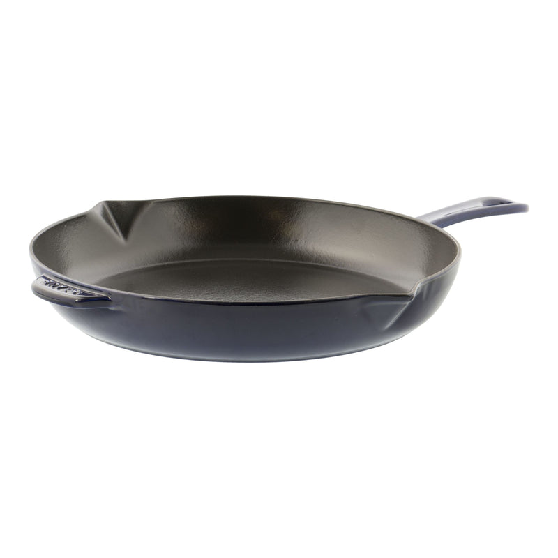 STAUB Pans 30 Cm/12 Inch Cast Iron Frying Pan, Dark-Blue (Visual Imperfections - B STOCK)