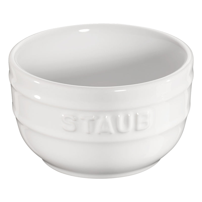 STAUB Ceramique 2 Piece Ceramic Round Ramekin Set, Pure-White