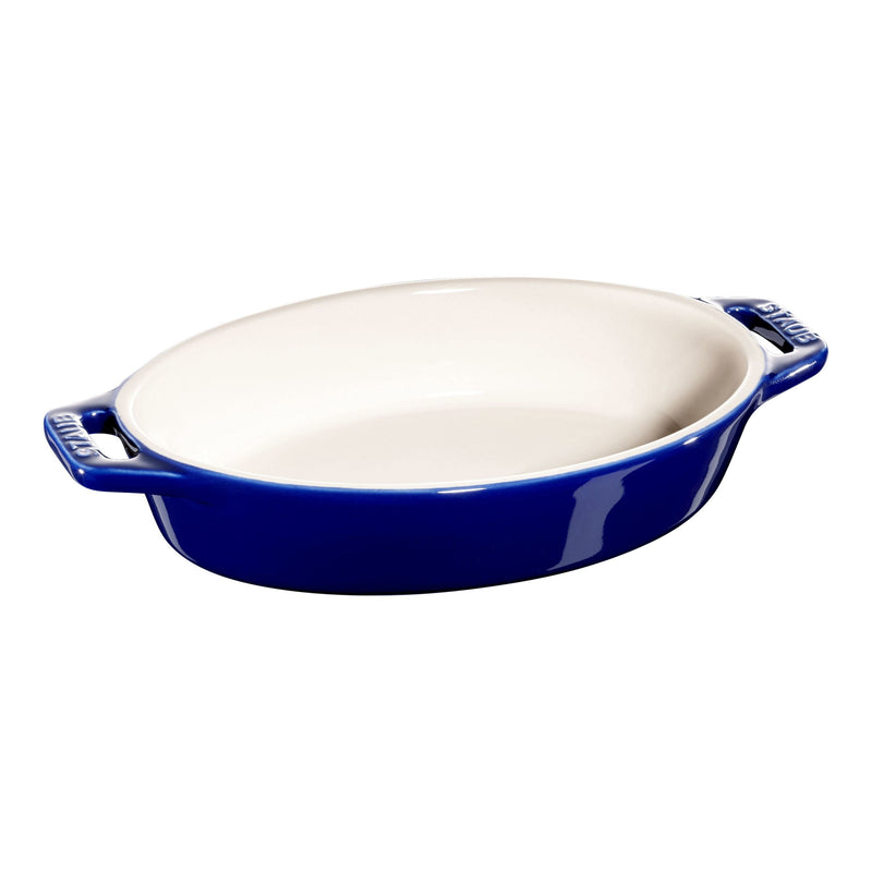 STAUB Ceramique Ceramic Oval Oven Dish, Dark-Blue