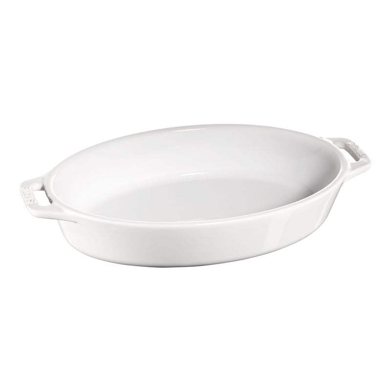 STAUB Ceramique Ceramic Oval Oven Dish, Pure-White