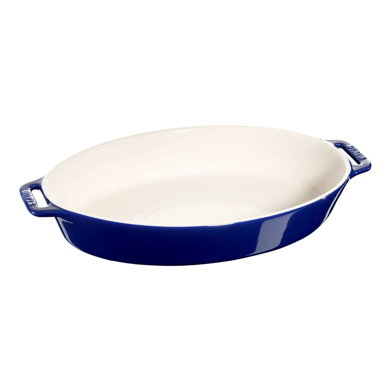 STAUB Ceramique Ceramic Oval Oven Dish, Dark-Blue