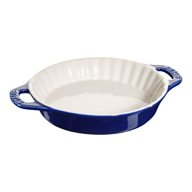 STAUB Ceramique 24 Cm Ceramic Round Pie Dish, Dark-Blue