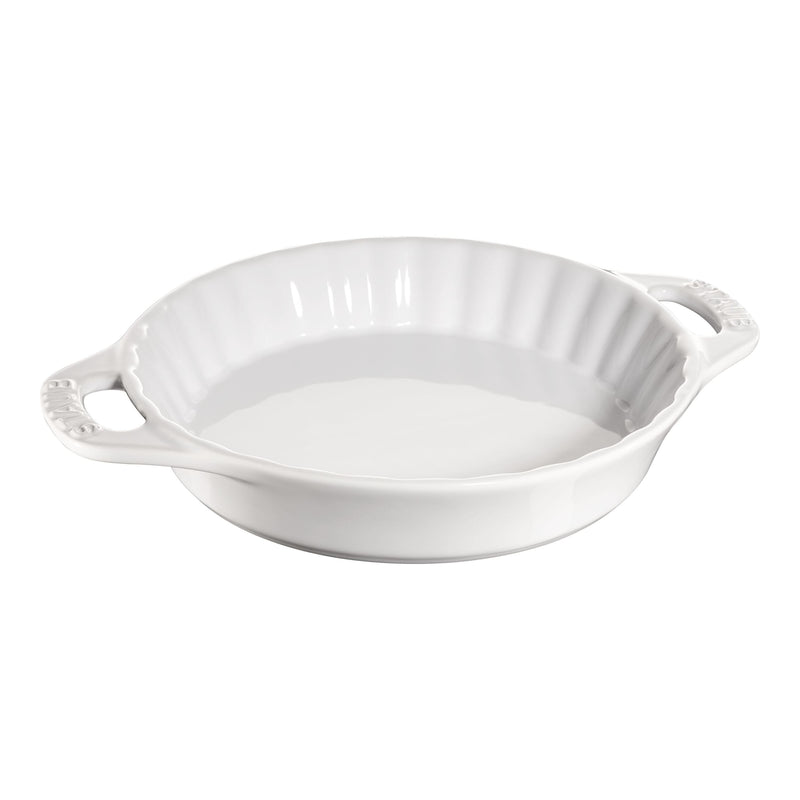 STAUB Ceramique 24 Cm Ceramic Round Pie Dish, Pure-White