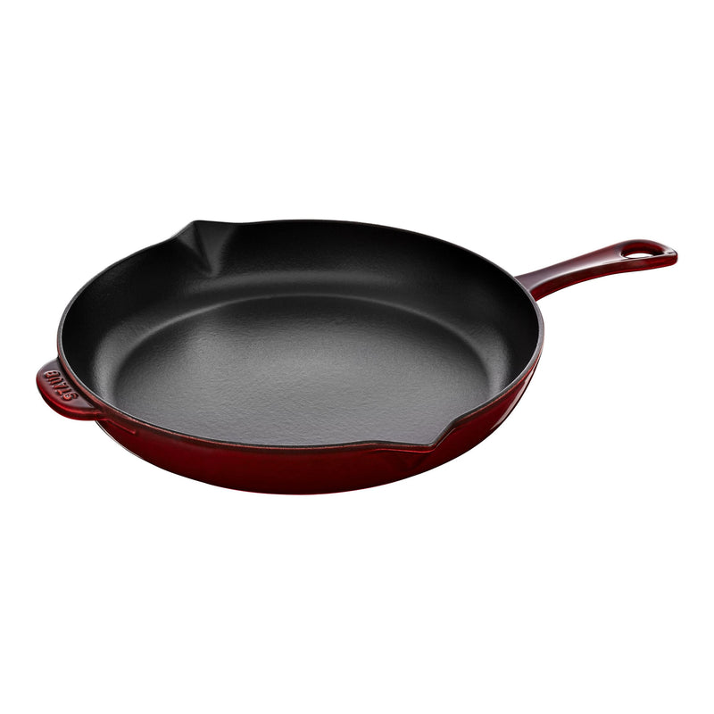 STAUB Pans 30 Cm / 12 Inch Cast Iron Frying Pan, Grenadine-Red
