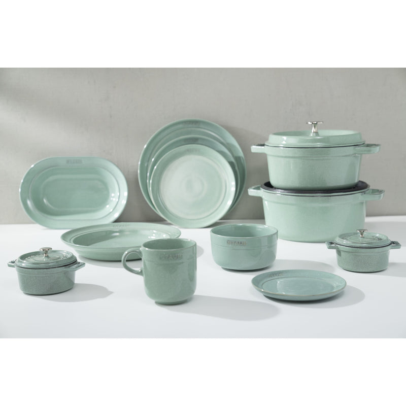 STAUB Dining Line 20 Cm Ceramic Round Plate Flat, Sage