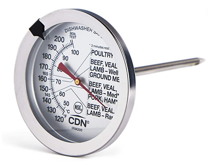 CDN Meat/Poultry Oven Proof Thermometer, Silver